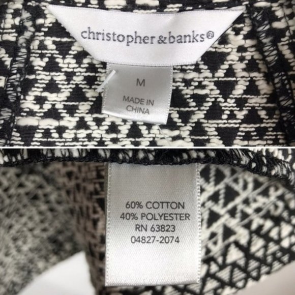 Christopher & Banks Black & White Geometric Print Coat - Picture 8 of 8